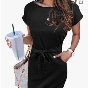 Black tie front dress